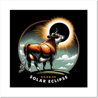 Sunlit Cow Eclipse: Fashionable Tee for Cow Lovers and Eclipses Posters and Art